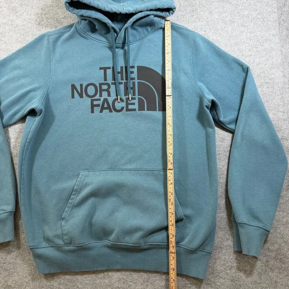 The North Face Half Dome Hoodie Mens M Teal Blue Pullover Drawstring Fleece